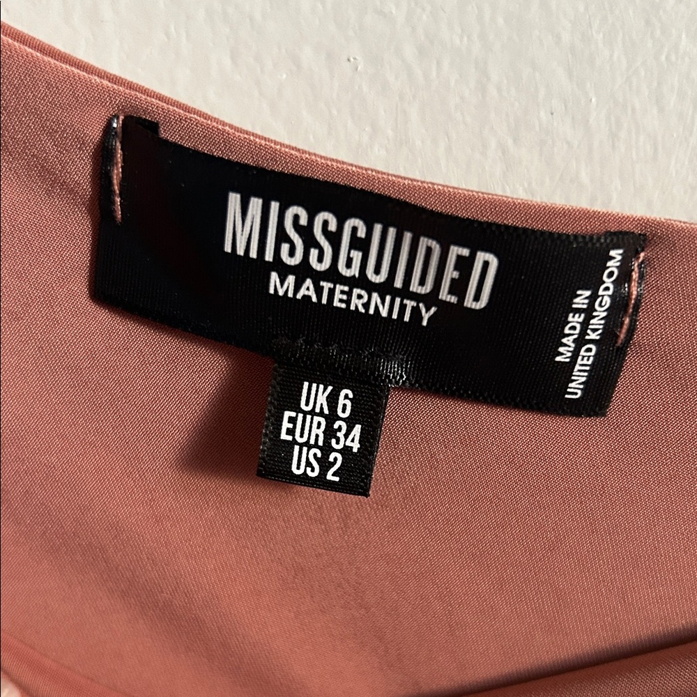 Missguided Maternity One-Shoulder Ruched Special Occasion Semi-Formal Midi Dress - Picture 8 of 11